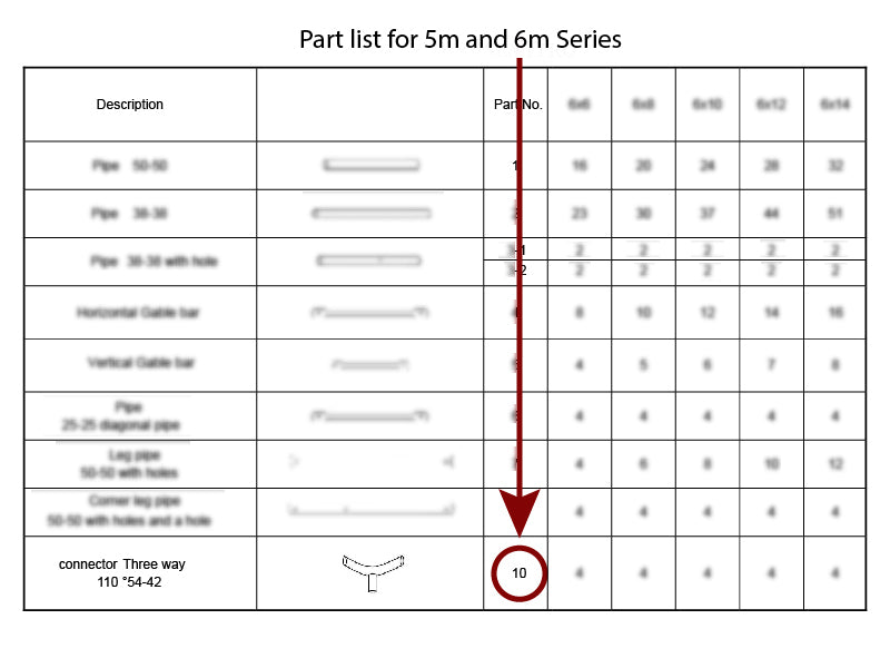 3-vejs samling, Ø42+Ø54mm, 110°