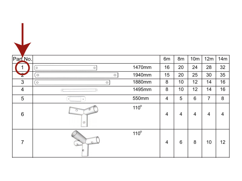 Tagrør, Ø38mm, 1470mm