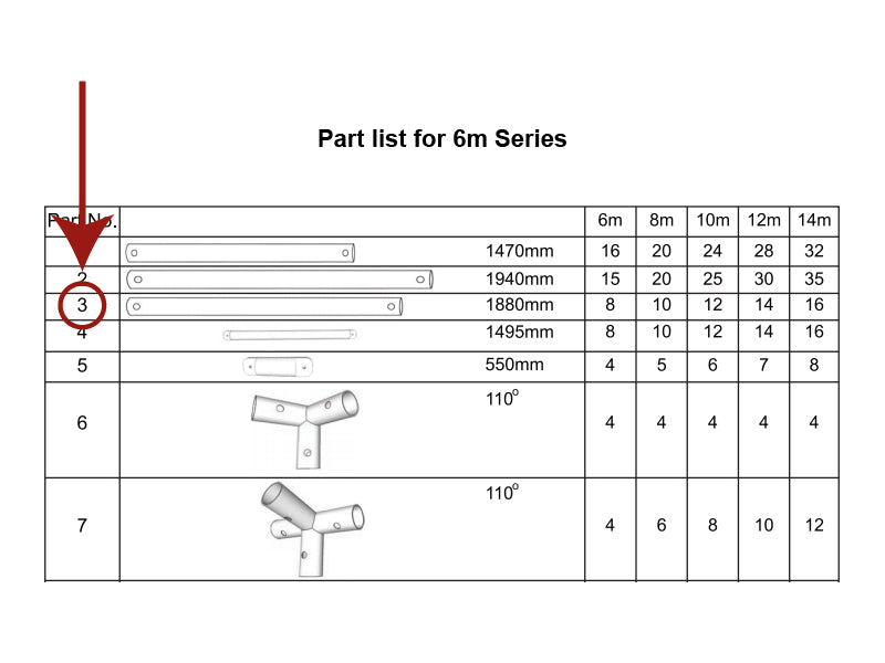 Lodret rør, Ø38mm, 1880mm