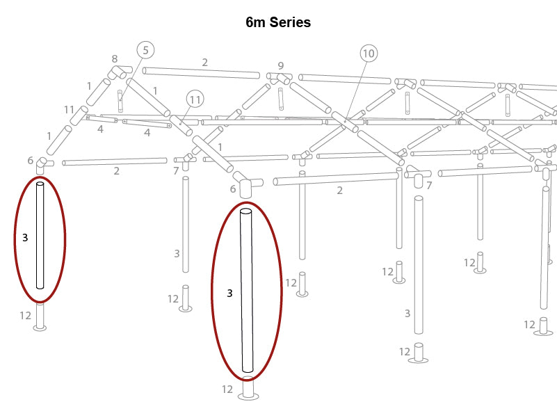 Lodret rør, Ø38mm, 1880mm