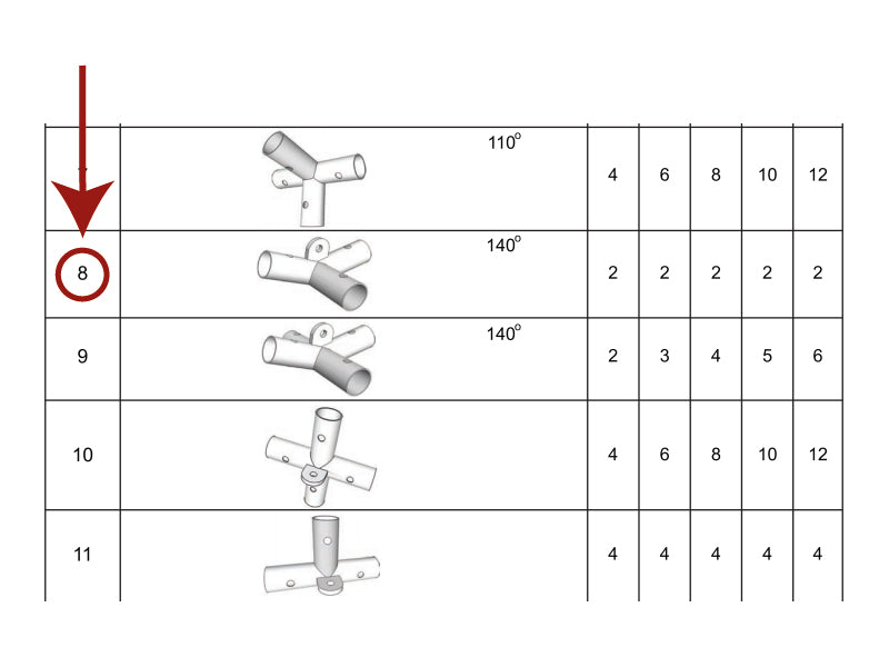 3-vejs samling, Ø42mm, 140°