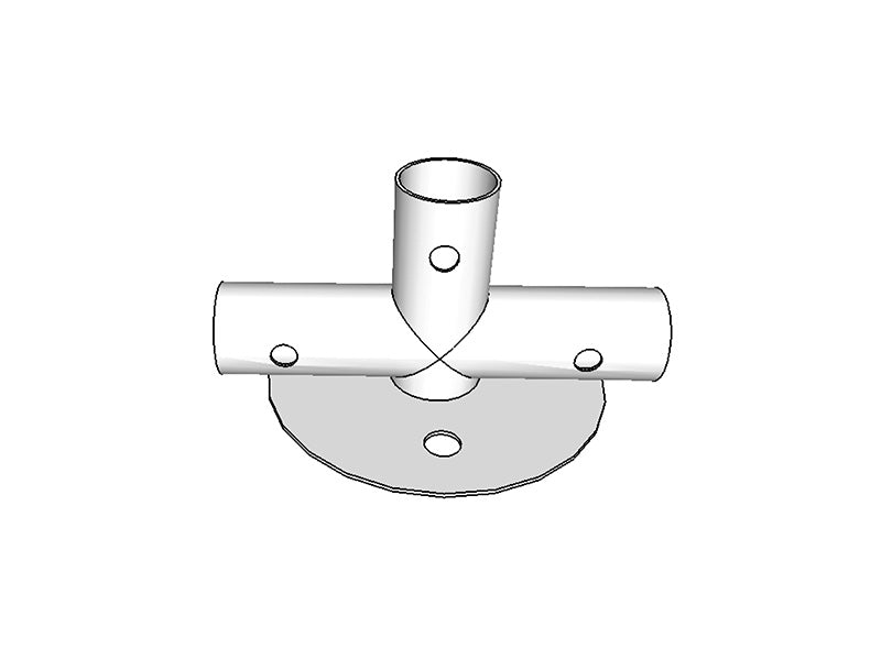 3-vejs samling til bundramme, Ø42mm, 250x80mm