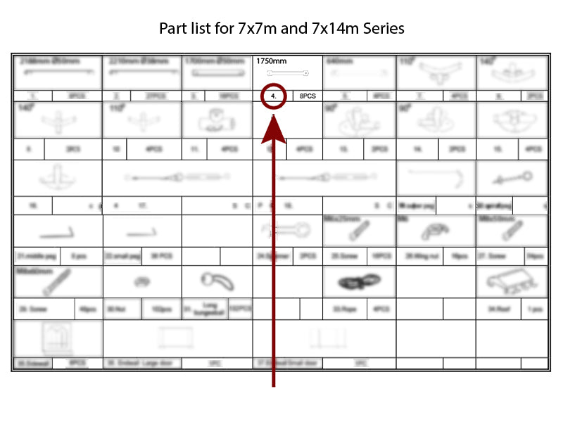 Hanebånd vandret, Ø25mm, 1750mm
