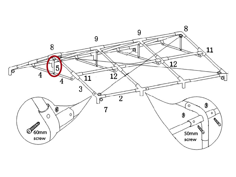 Hanebånd lodret, Ø25mm, 640mm