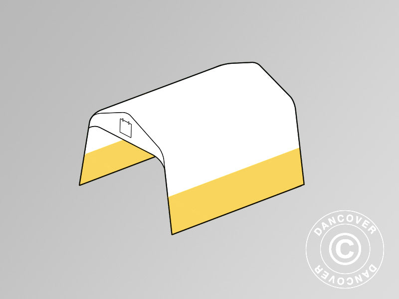 Tagdug til lagertelt/arbejdstelt PRO 3,6x4,8m, PVC, Hvid/Gul