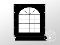 Sidevæg med vindue 2,33m, polyester, Sort