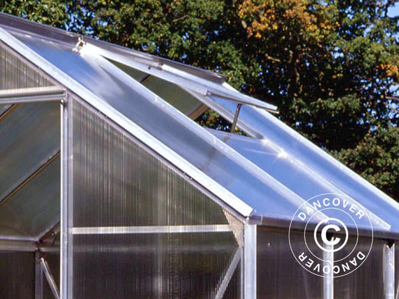 Drivhus polycarbonat Halls Popular 3,8m², 1,93x1,95x1,95m, Aluminium