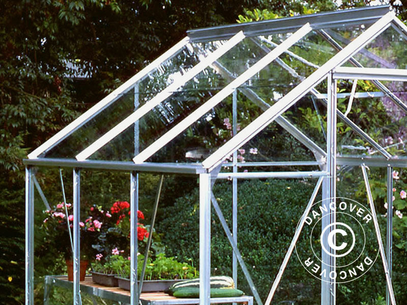 Drivhus Glas Halls Popular 3,8m², 1,93x1,95x1,95m, Aluminium