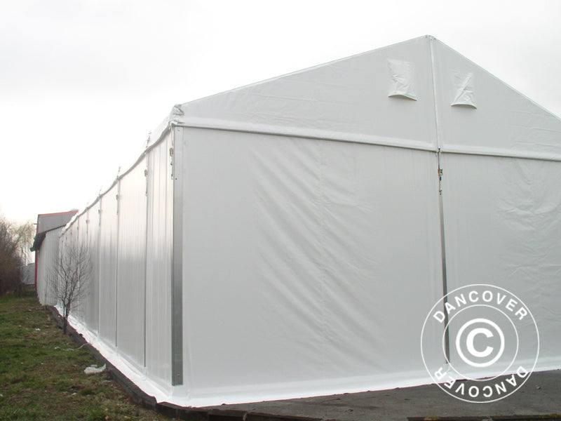 Professionel telthal Alu 20x30x8,04m m/skydeport, PVC, Hvid
