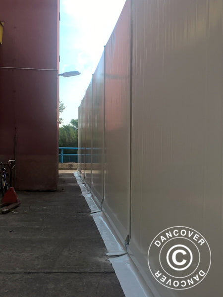 Professionel telthal Alu 20x50x9,04m m/skydeport, PVC, Hvid