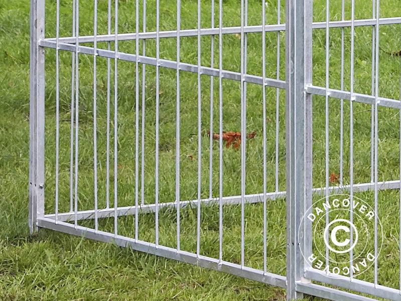 Løbegård til hunde, 2,4x1,2x1,8m, Stål, 2,88m²