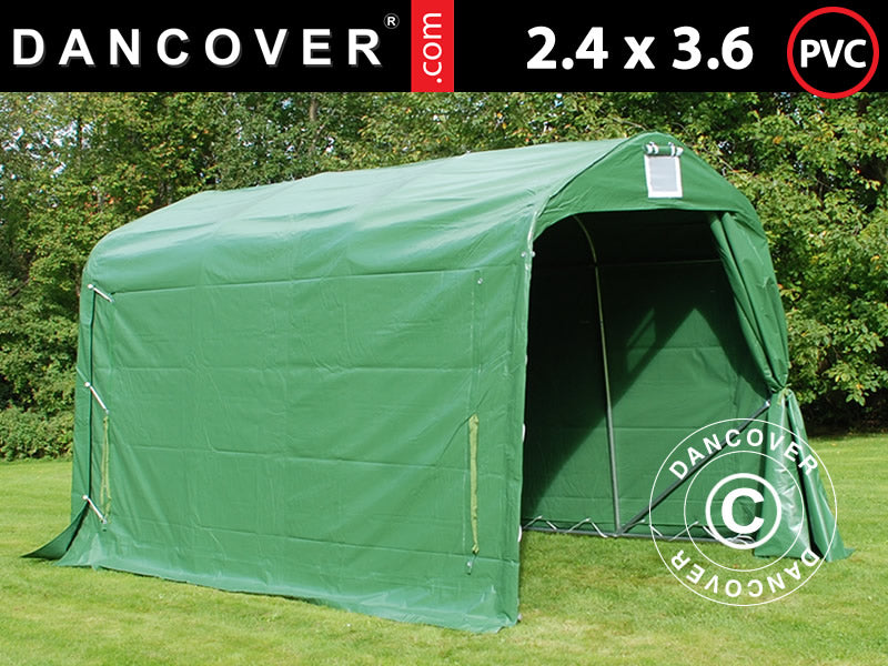 Opbevaringstelt PRO 2,4x3,6x2,34m PVC, Grøn