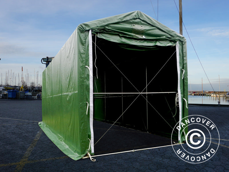 Lagertelt PRO XL 3,5x8x3,3x3,94m, PVC, Grøn
