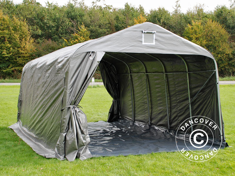 Garagetelt PRO 3,6x6x2,7m PE med underlag, Grå