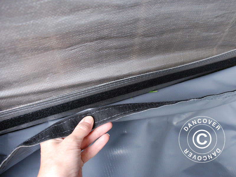 Garagetelt PRO 3,6x6x2,7m PE med underlag, Grå