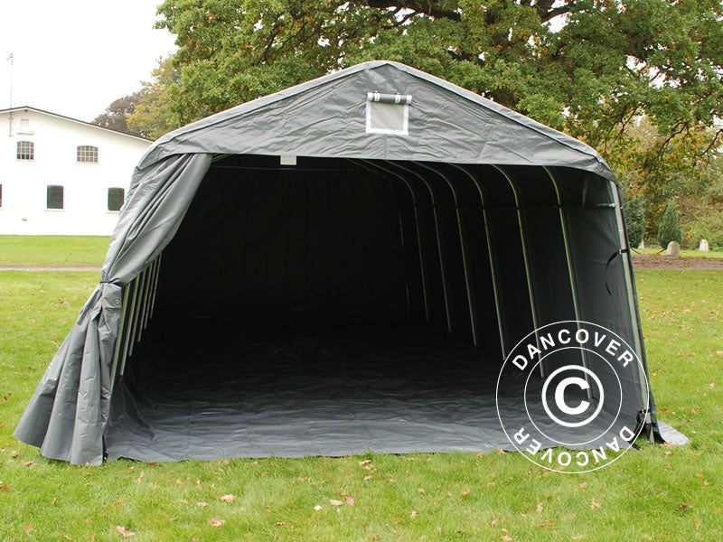 Garagetelt PRO 3,6x8,4x2,7m PVC med underlag, Grå