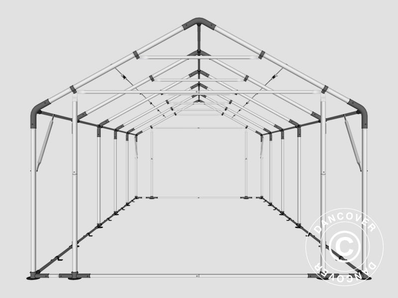 Lagertelt PRO 4x10x2x3,1m, PVC, Grå