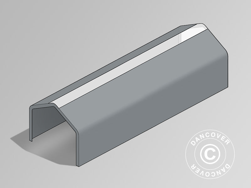 Tagdug til Lagertelt PRO 6x18m PVC m/ovenlys, Grå