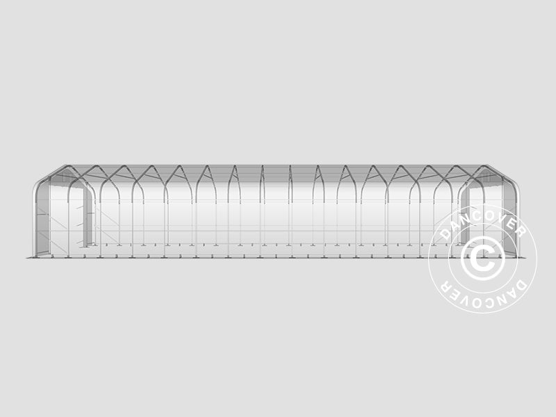 Lagertelt PRO 6x18x3,7m PVC m/ovenlys, Grå
