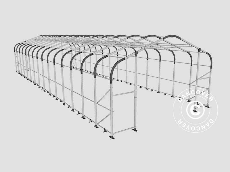 Lagertelt PRO 6x18x3,7m PVC m/ovenlys, Grå