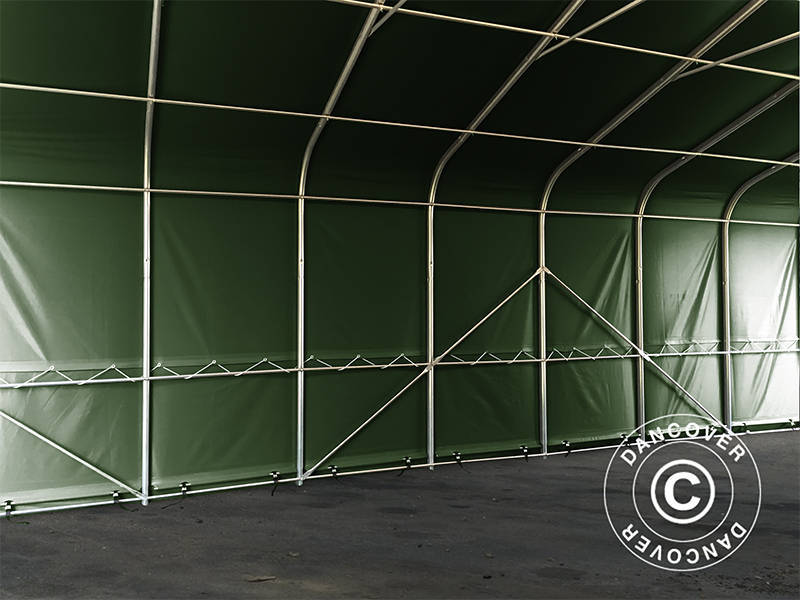 Lagertelt PRO 6x18x3,7m PVC m/ovenlys, Grøn