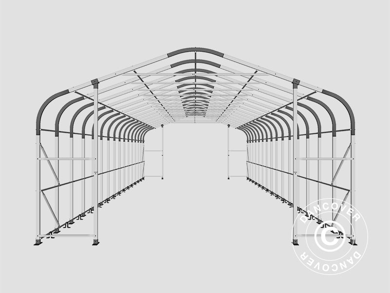 Lagertelt PRO 6x18x3,7m PVC m/ovenlys, Grøn