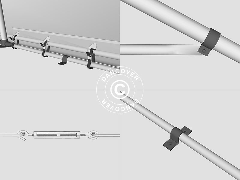 Lagertelt PRO 4x6x2x3,1m, PVC, Grøn