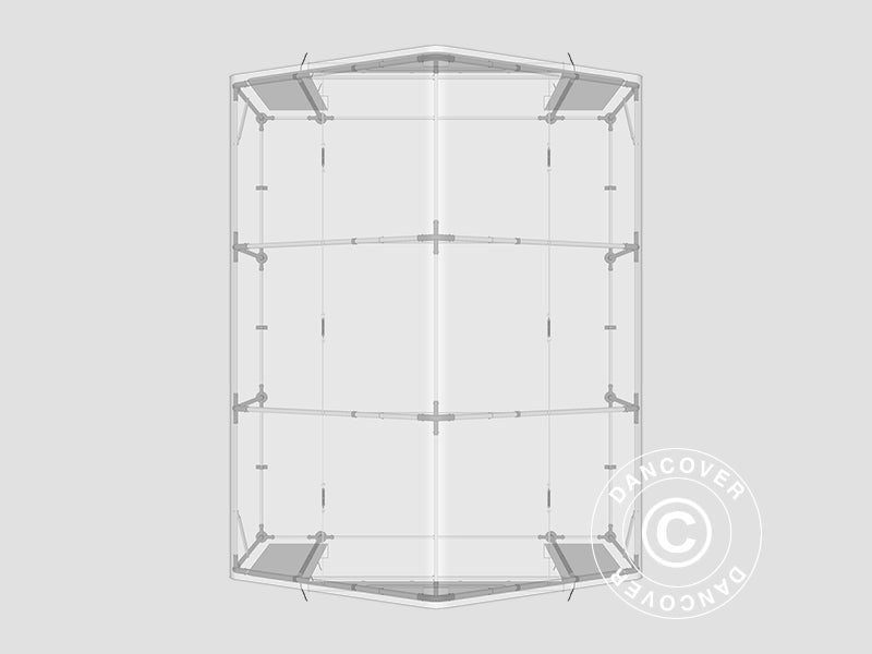 Lagertelt PRO 5x6x2x3,39m, PVC, Grå