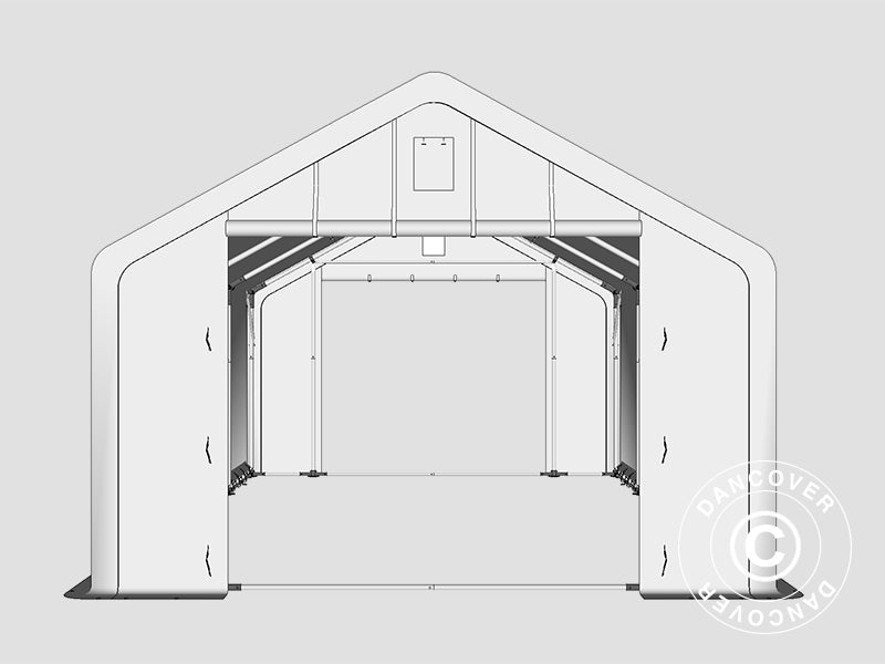 Lagertelt PRO 5x8x2x3,39m PVC, Grøn