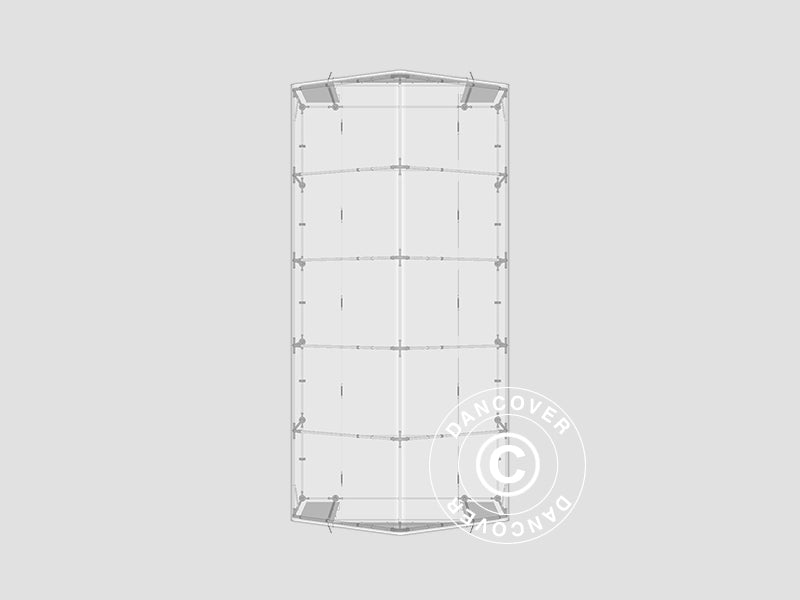 Lagertelt PRO 5x10x2x3,39m, PVC, Grå