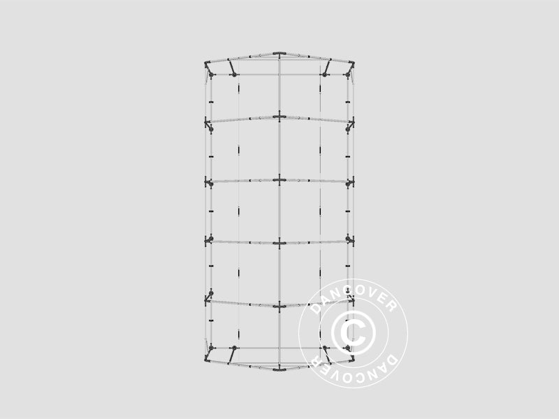 Lagertelt PRO 5x10x2x3,39m, PVC, Grå