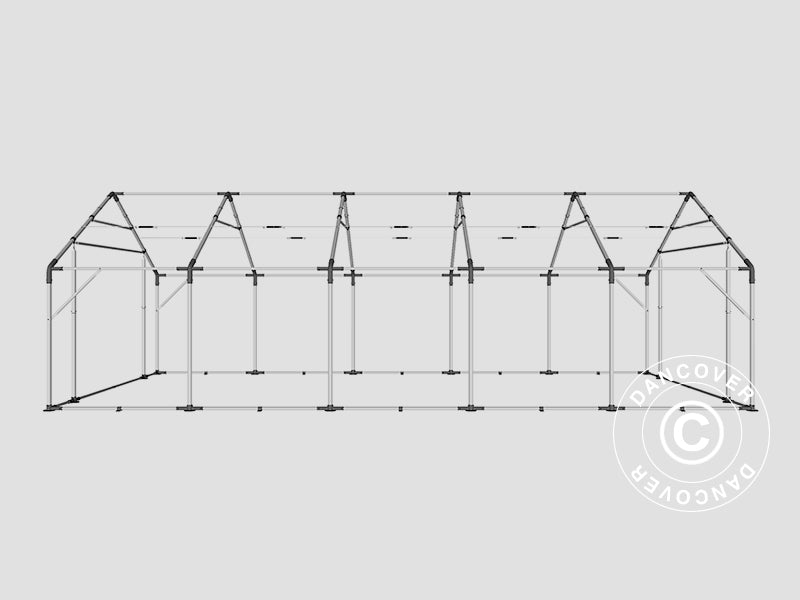 Lagertelt PRO 5x10x2x3,39m, PVC, Grå