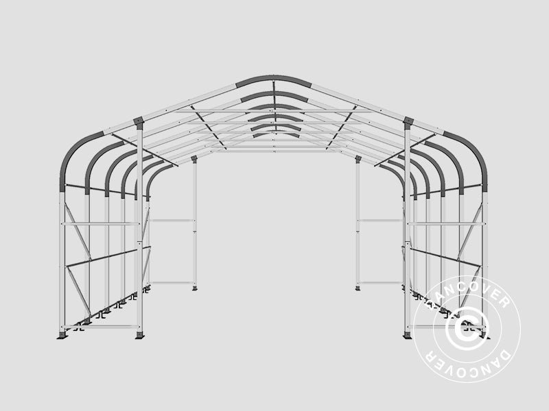 Lagertelt PRO 8x12x5,2m PVC m/ovenlys, Grøn