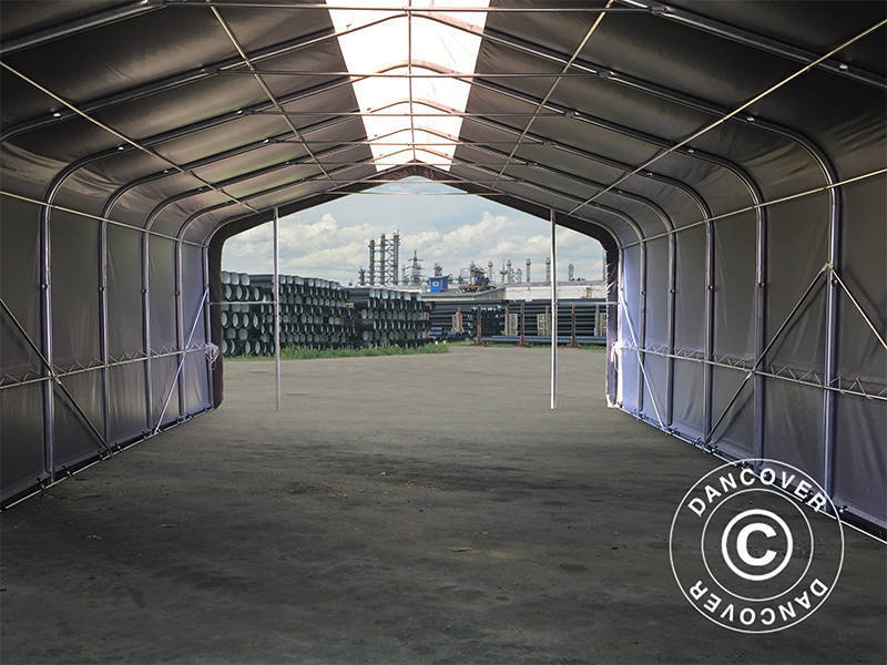 Lagertelt PRO 7x7x3,8m PVC m/ovenlys, Grå