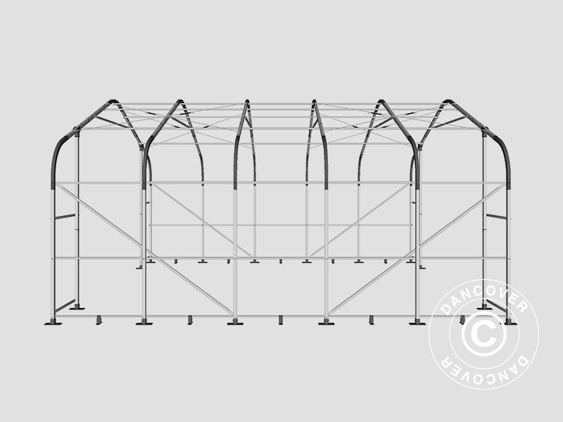 Lagertelt PRO 7x7x3,8m PVC m/ovenlys, Grå