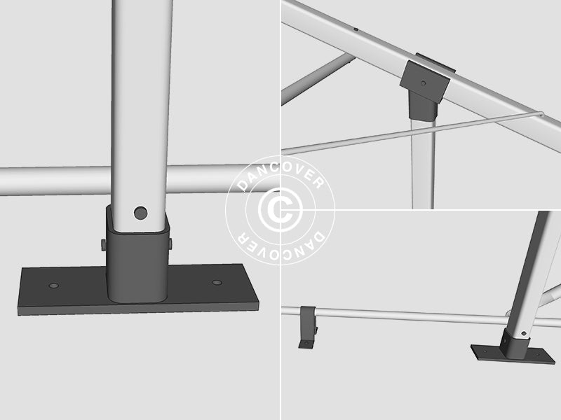 Lagertelt PRO 7x7x3,8m PVC m/ovenlys, Grå
