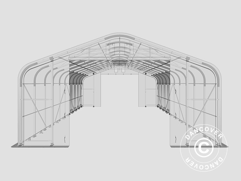 Lagertelt PRO 7x14x3,8m PVC m/ovenlys, Grøn