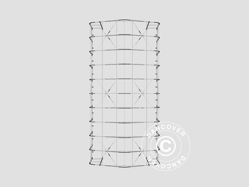 Lagertelt PRO 7x14x3,8m PVC m/ovenlys, Grøn