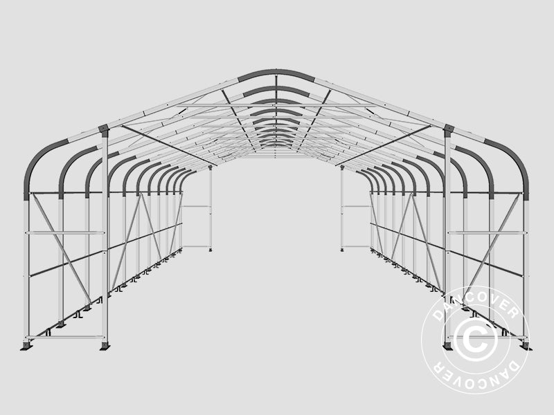 Lagertelt PRO 7x14x3,8m PVC m/ovenlys, Grøn