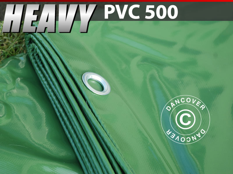 Presenning 5x7m, PVC 500g/m², Grøn