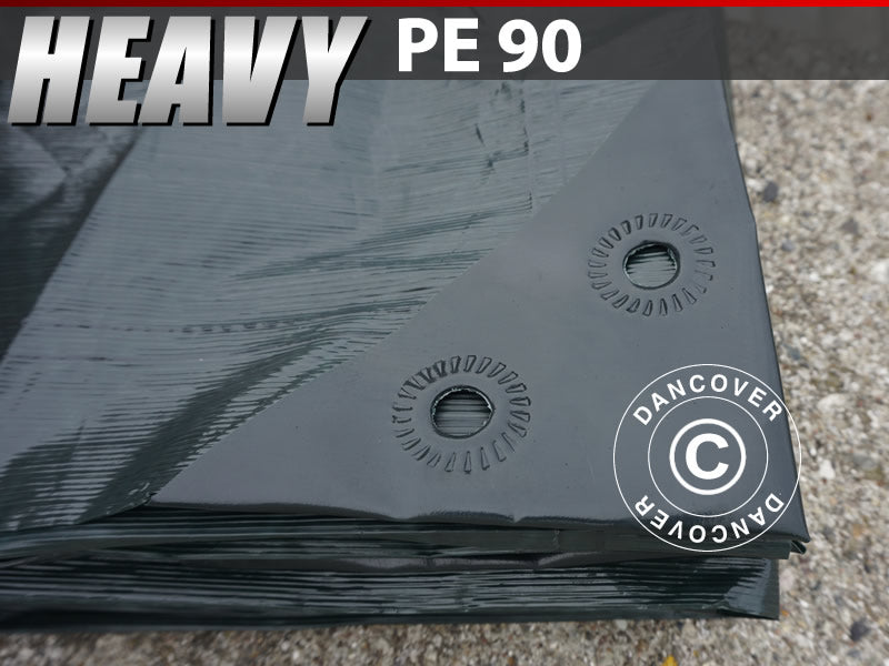 Presenning 6x10m, PE 90g/m², Forstærket, Mørkegrøn