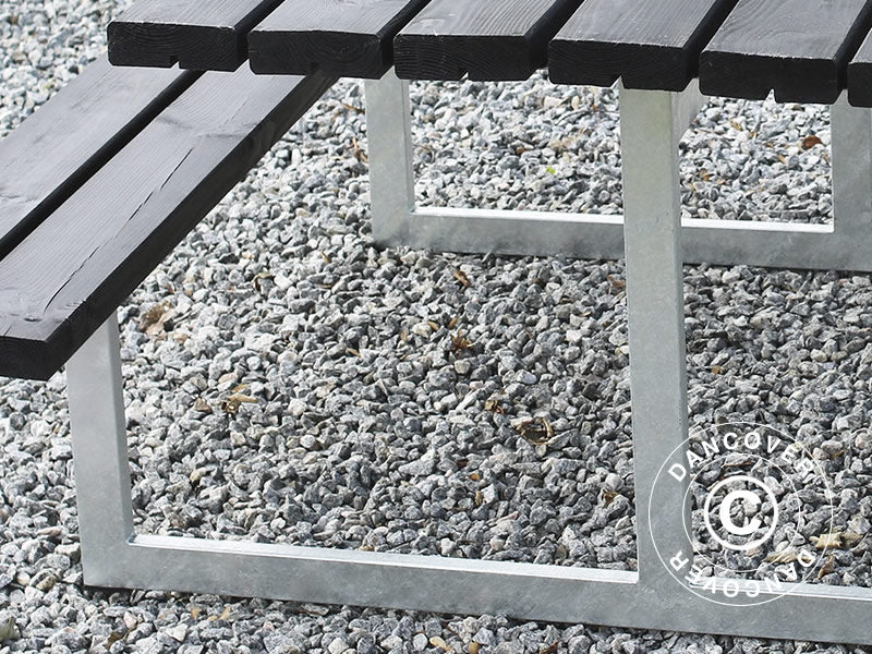 Bord/bænkesæt, 1,4x1,75x0,72m, Sort