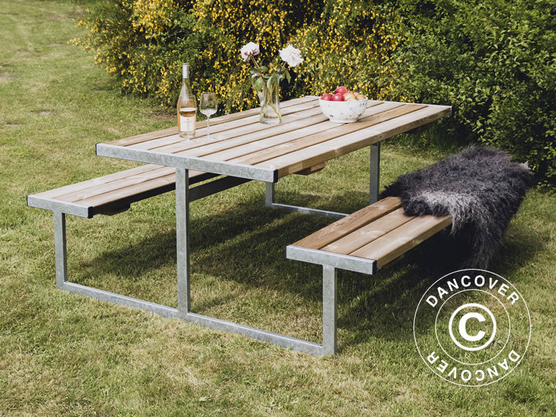 Bord/bænkesæt, 1,85x1,8x0,75m, Natur