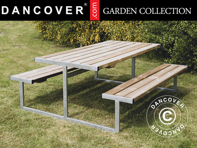 Bord/bænkesæt, 1,85x1,8x0,75m, Natur