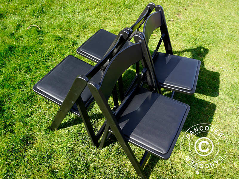 Klapstole Sort 44x46x77cm, 8 stk.