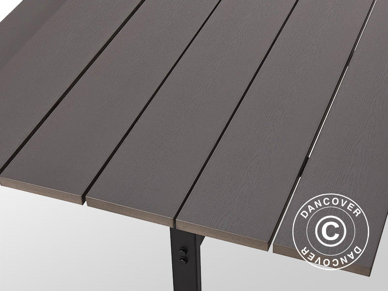 Bord/bænkesæt m/ryglæn, nonwood, 1,75x1,86m, Sort/Antracit