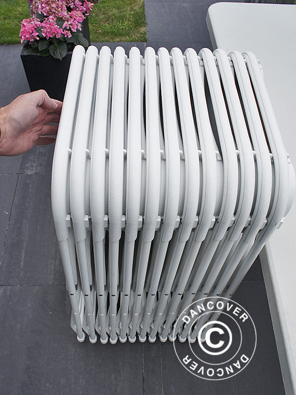 Festpakke, 1 klapbord (240cm) + 8 stole, Lysegrå/Hvid