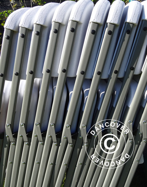 Festpakke, 1 klapbord (180cm) + 8 stole, Lysegrå/Hvid