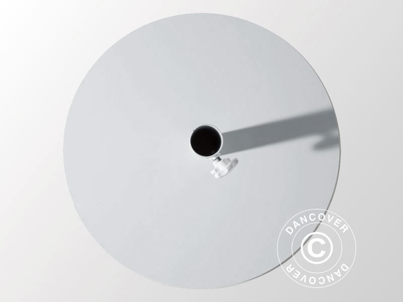 Parasolfod i stål til runde parasoller, Ø0,7m, Hvid