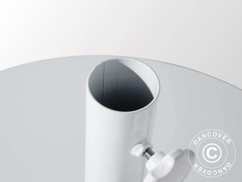 Parasolfod i stål til runde parasoller, Ø0,7m, Hvid